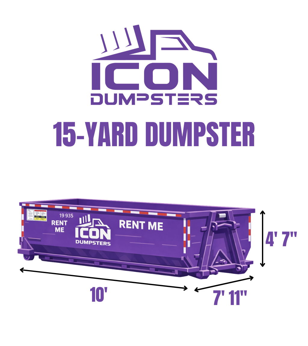 15 yard dumpster rental dimensions and capacity chart